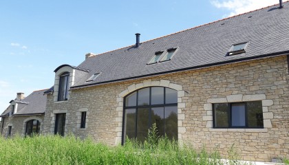 Couverture conduit de fumée Poujoulat sur ardoise - Ploeren